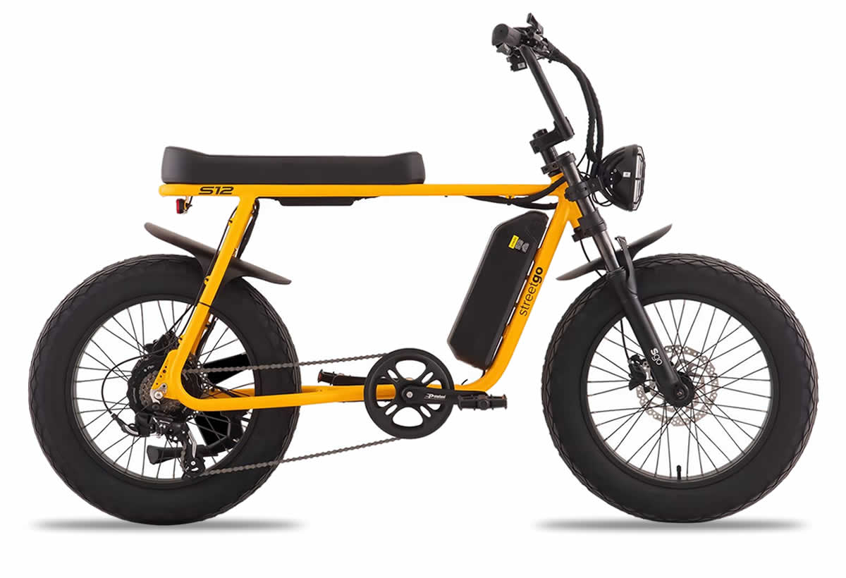 bicicleta elétrica streetgo amarela