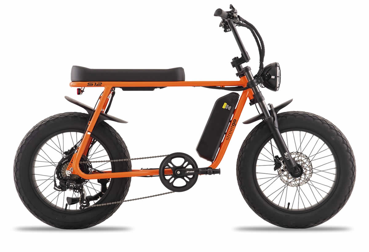 bicicleta elétrica streetgo laranja